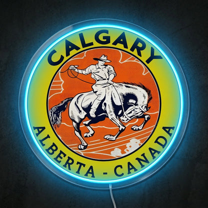 ShineNeon™ Calgary Alberta LED Neon Sign Cowboy Rodeo Western Wall Decor USB Power - Shineneon