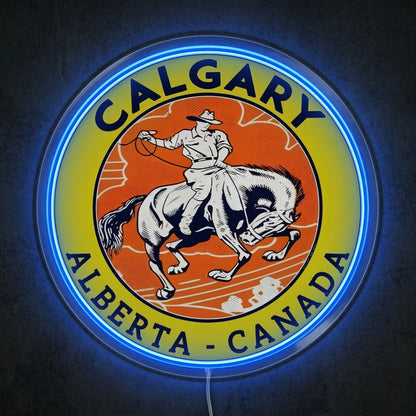 ShineNeon™ Calgary Alberta LED Neon Sign Cowboy Rodeo Western Wall Decor USB Power - Shineneon