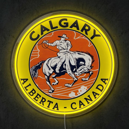 ShineNeon™ Calgary Alberta LED Neon Sign Cowboy Rodeo Western Wall Decor USB Power - Shineneon
