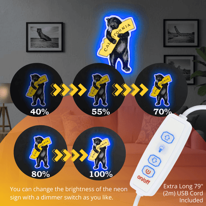 ShineNeon™ California Bear LED Neon Sign USB Powered Wall Decor for Bedroom Office Game Room - Shineneon