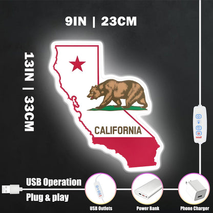 ShineNeon™ California Map LED Neon Sign - USB Power Wall Art for Modern Home Office Living Room - Shineneon