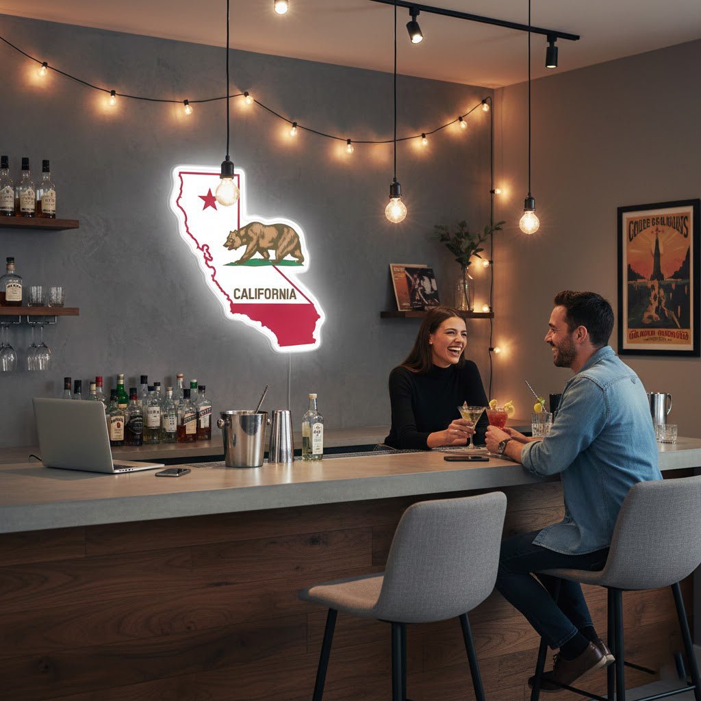 ShineNeon™ California Map LED Neon Sign - USB Power Wall Art for Modern Home Office Living Room - Shineneon