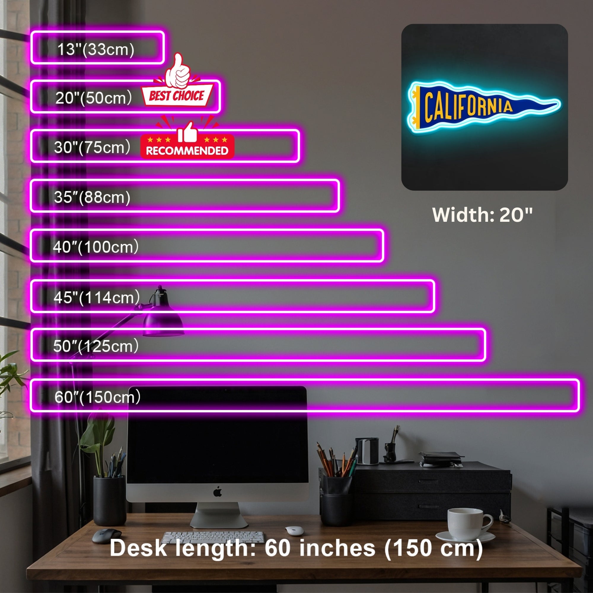 ShineNeon™ California Pennant LED Neon Sign - Retro Wall Decor for Dorm Bar Garage (USB Powered) - Shineneon