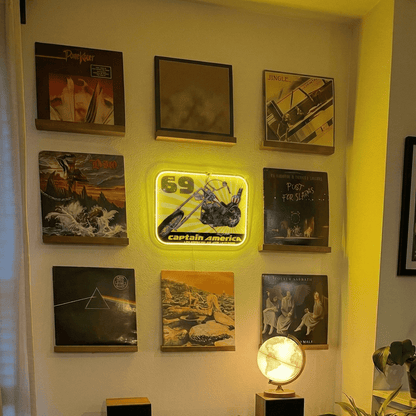 ShineNeon™ Captain America Chopper LED Neon Sign - Vintage 69 Biker Wall Art - Shineneon