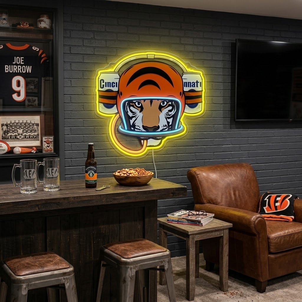 ShineNeon™ Cincinnati Tiger Football Beer Hat Neon Sign USB Power - Shineneon