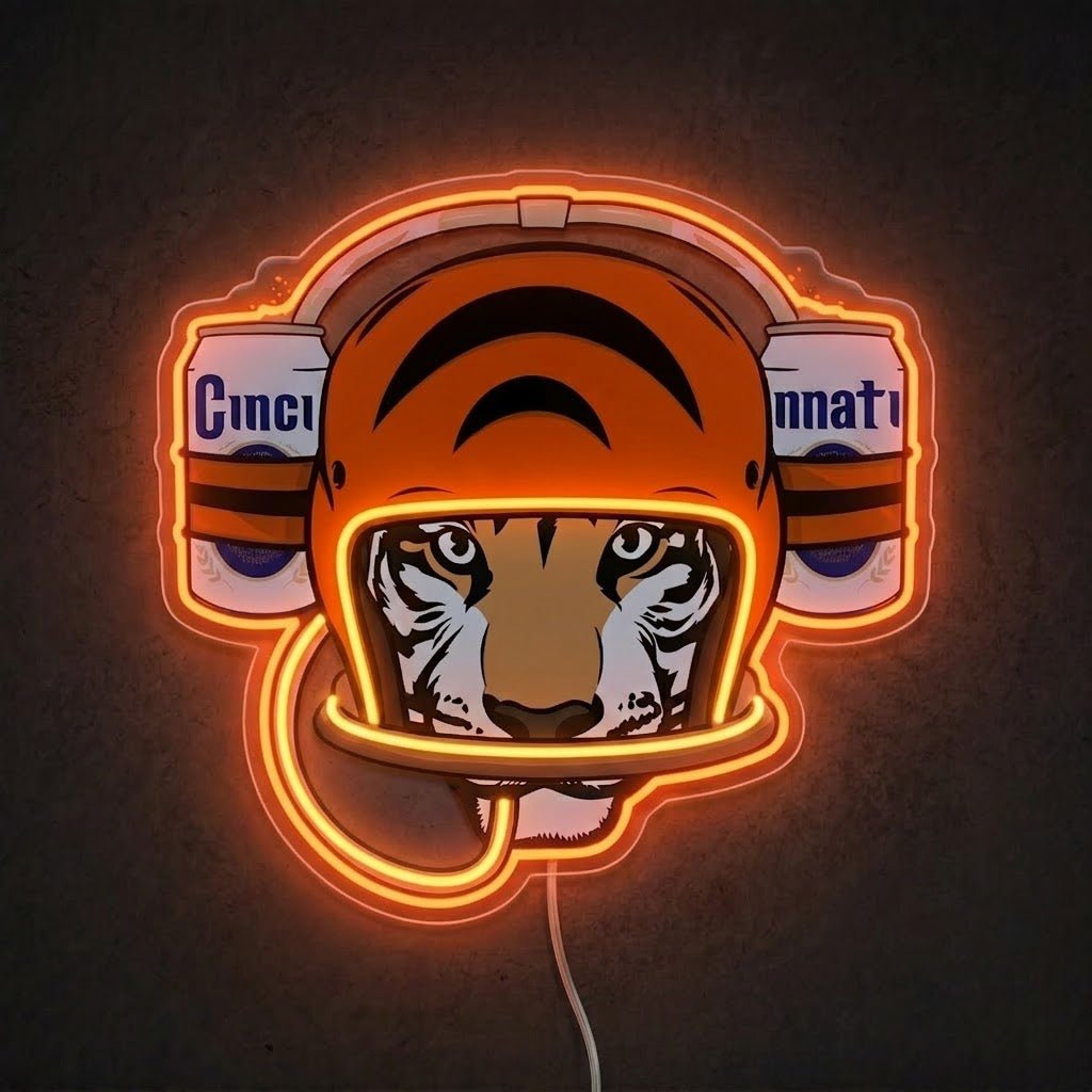 ShineNeon™ Cincinnati Tiger Football Beer Hat Neon Sign USB Power - Shineneon