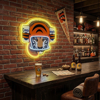 ShineNeon™ Cincinnati Tiger Football Beer Hat Neon Sign USB Power - Shineneon