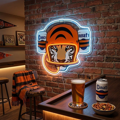ShineNeon™ Cincinnati Tiger Football Beer Hat Neon Sign USB Power - Shineneon