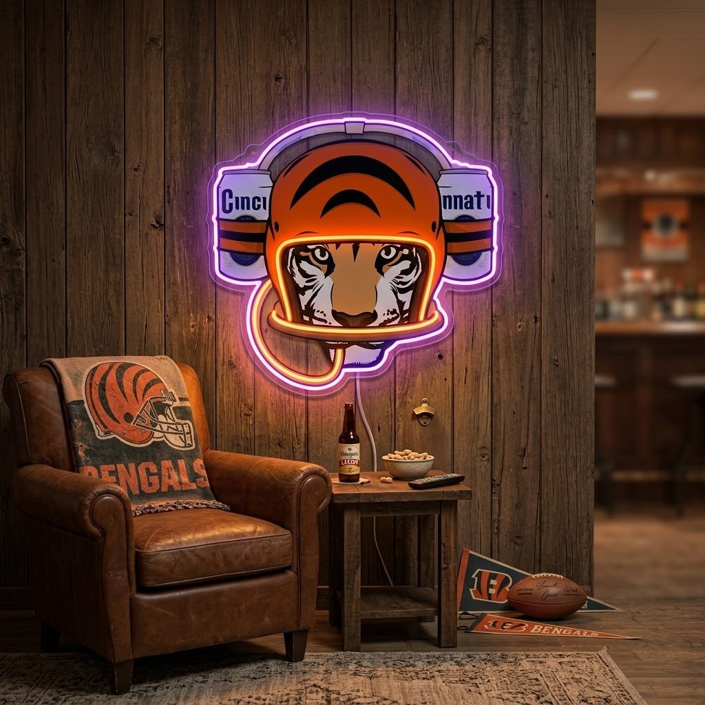 ShineNeon™ Cincinnati Tiger Football Beer Hat Neon Sign USB Power - Shineneon