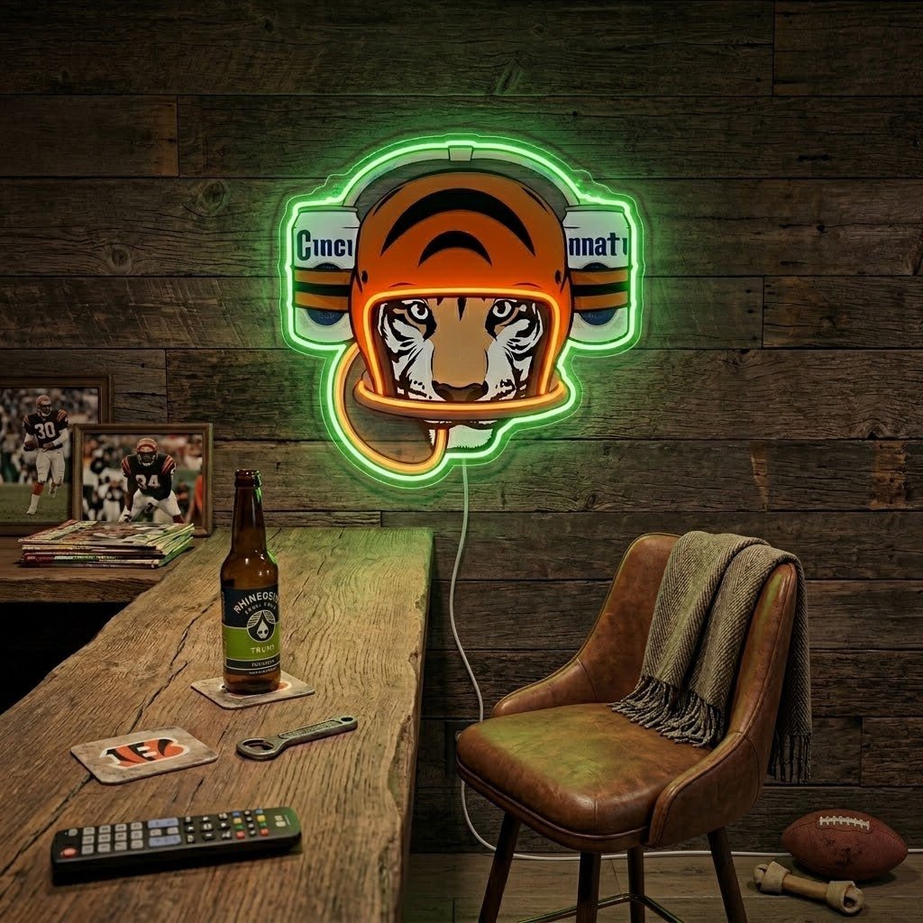 ShineNeon™ Cincinnati Tiger Football Beer Hat Neon Sign USB Power - Shineneon