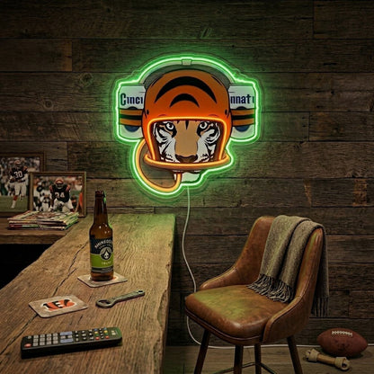 ShineNeon™ Cincinnati Tiger Football Beer Hat Neon Sign USB Power - Shineneon