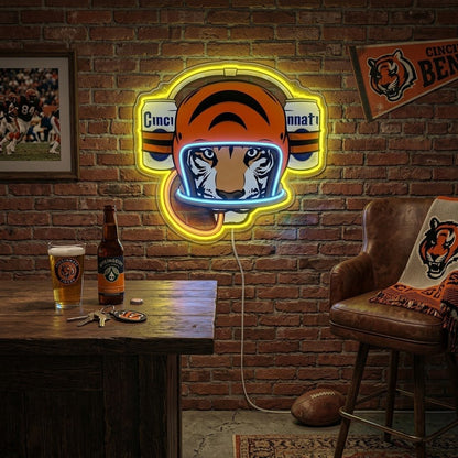 ShineNeon™ Cincinnati Tiger Football Beer Hat Neon Sign USB Power - Shineneon