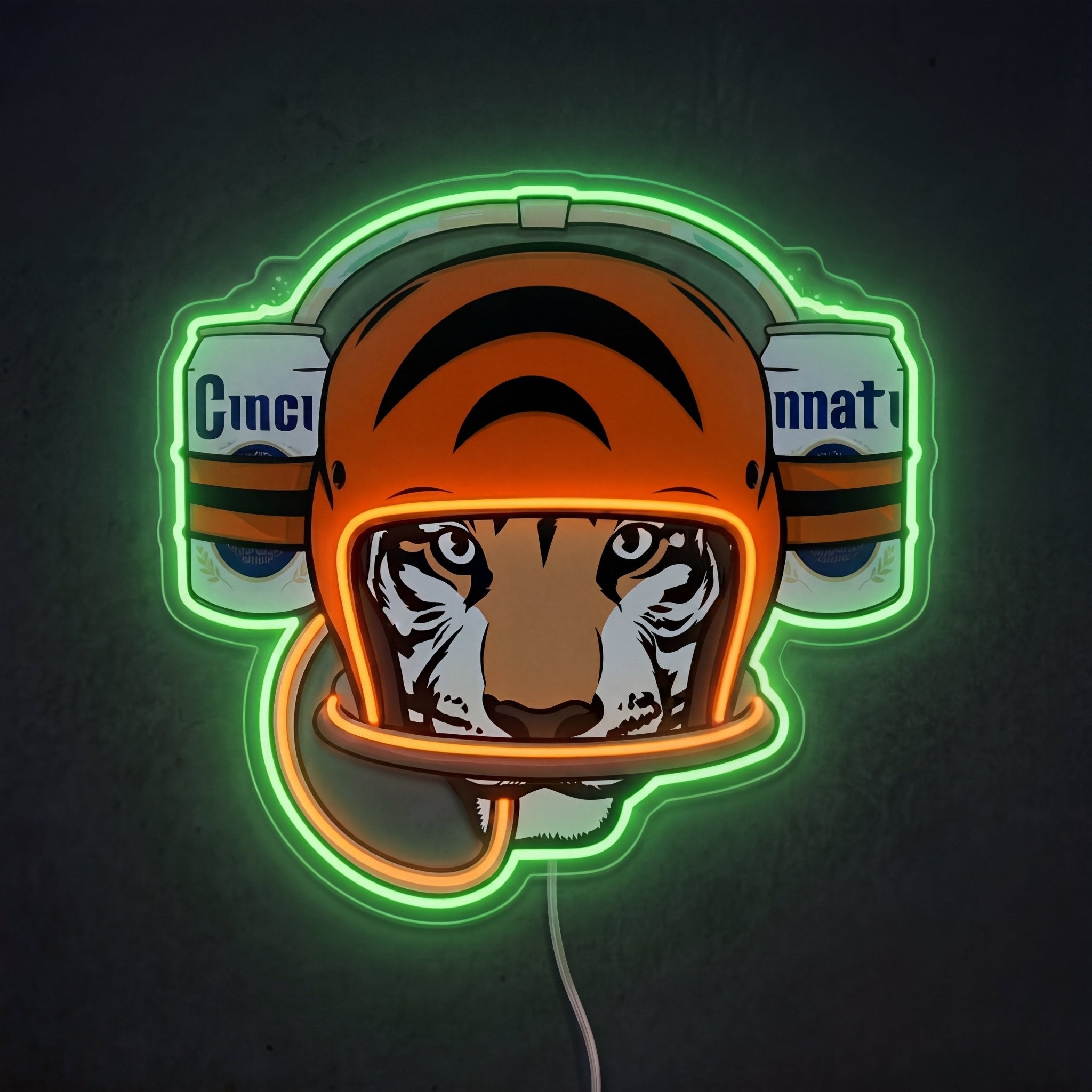 ShineNeon™ Cincinnati Tiger Football Beer Hat Neon Sign USB Power - Shineneon