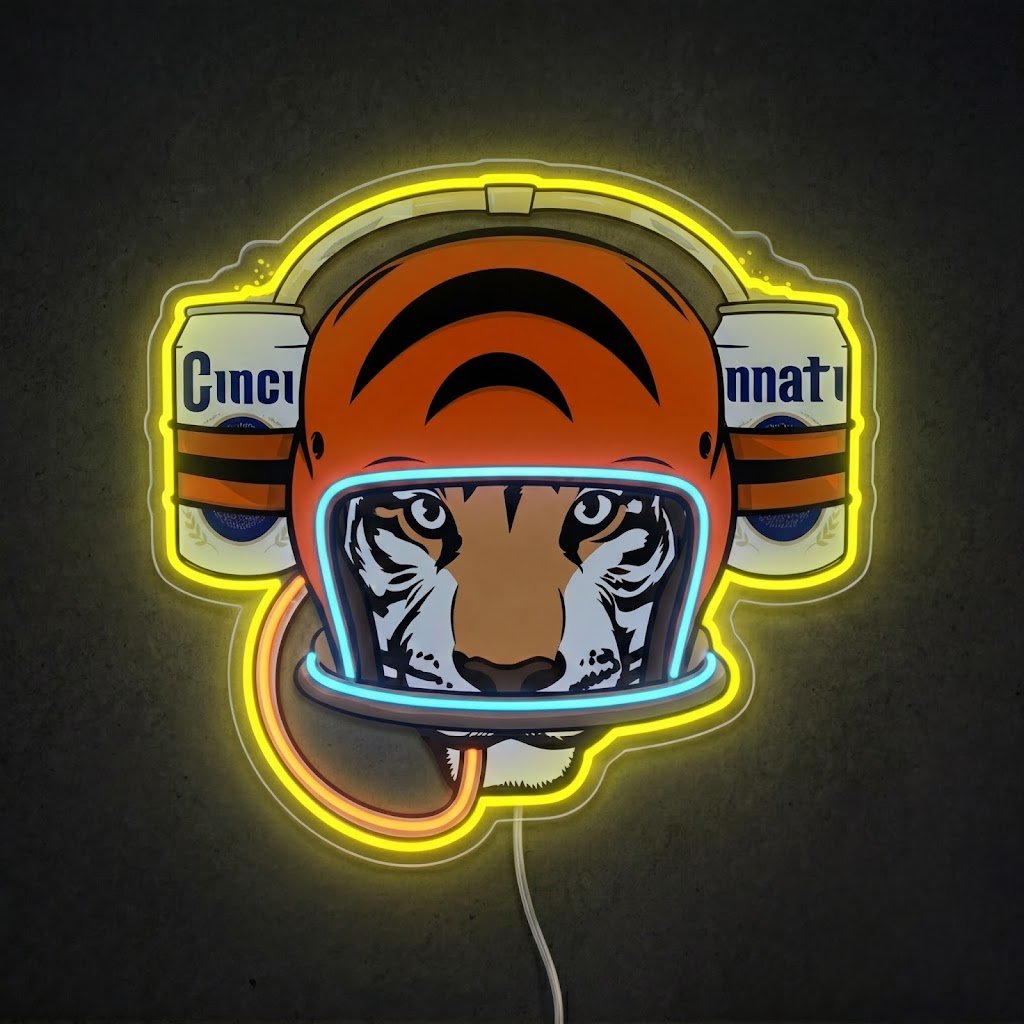ShineNeon™ Cincinnati Tiger Football Beer Hat Neon Sign USB Power - Shineneon