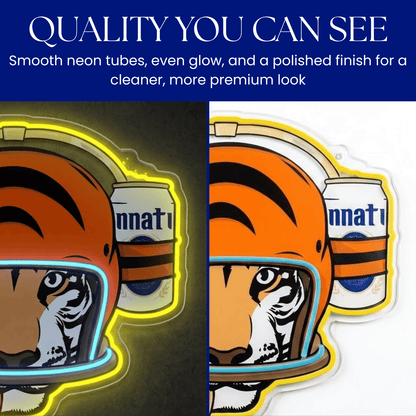 ShineNeon™ Cincinnati Tiger Football Beer Hat Neon Sign USB Power - Shineneon