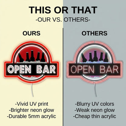 ShineNeon™ Classic Open Bar Retro Lounge Neon Sign USB Power - Shineneon