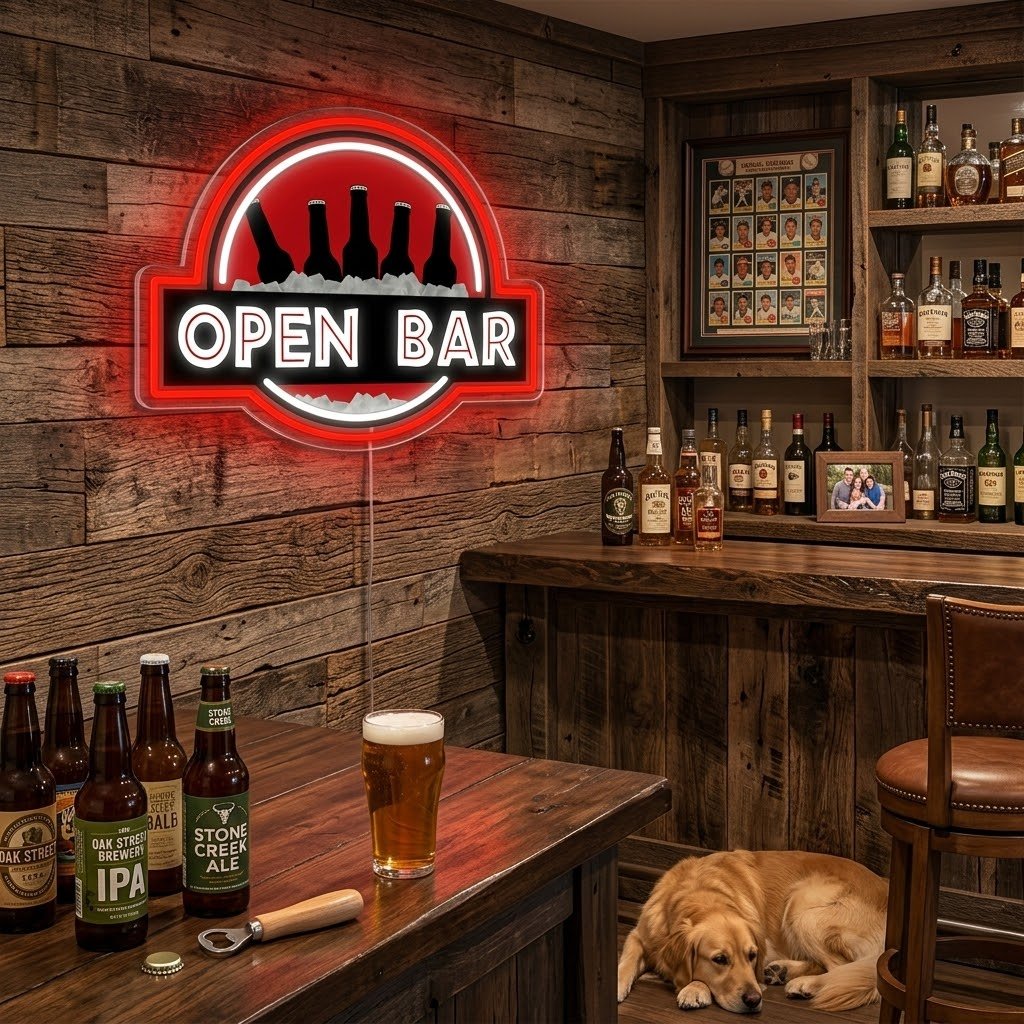 ShineNeon™ Classic Open Bar Retro Lounge Neon Sign USB Power - Shineneon