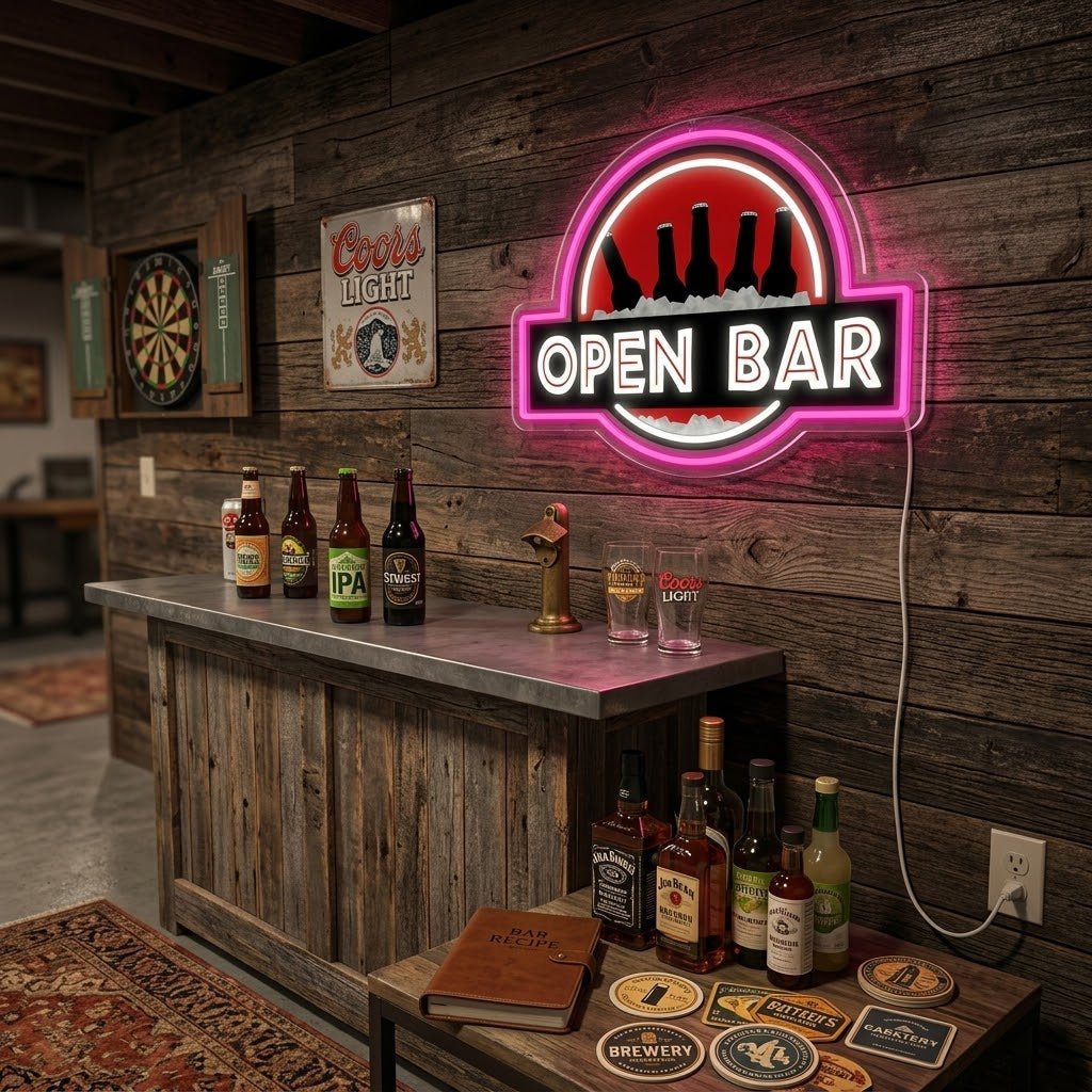 ShineNeon™ Classic Open Bar Retro Lounge Neon Sign USB Power - Shineneon