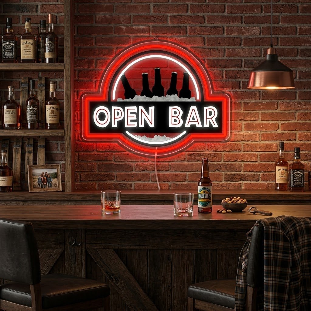 ShineNeon™ Classic Open Bar Retro Lounge Neon Sign USB Power - Shineneon