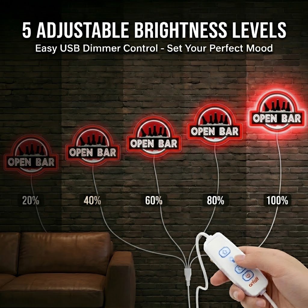 ShineNeon™ Classic Open Bar Retro Lounge Neon Sign USB Power - Shineneon