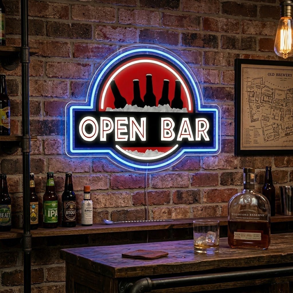 ShineNeon™ Classic Open Bar Retro Lounge Neon Sign USB Power - Shineneon
