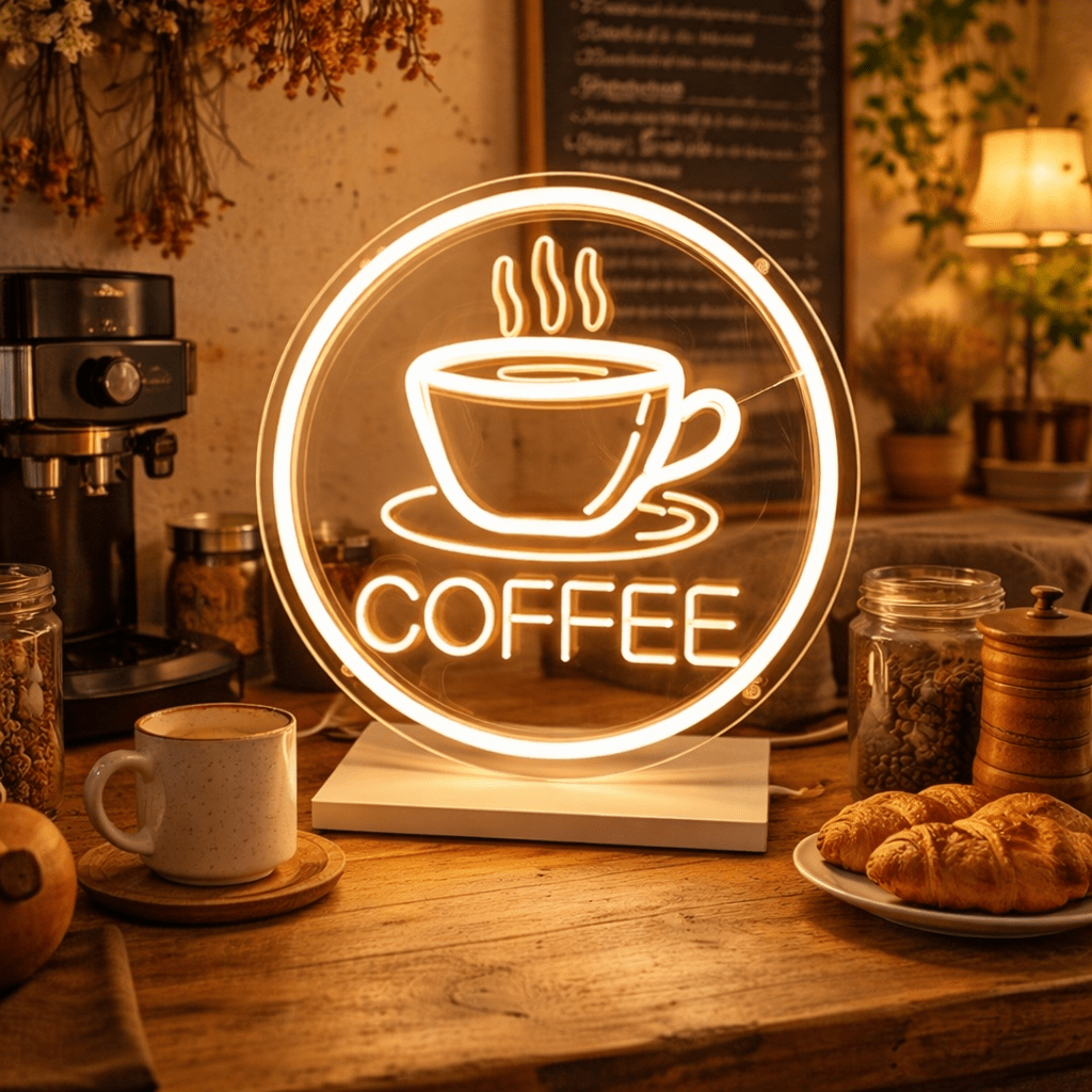 ShineNeon™ Coffee Cup Neon Art - Aesthetic Acrylic Wall Decor for Home Coffee Bar & Living Room - Shineneon