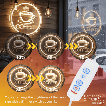 ShineNeon™ Coffee Cup Neon Art - Aesthetic Acrylic Wall Decor for Home Coffee Bar & Living Room - Shineneon