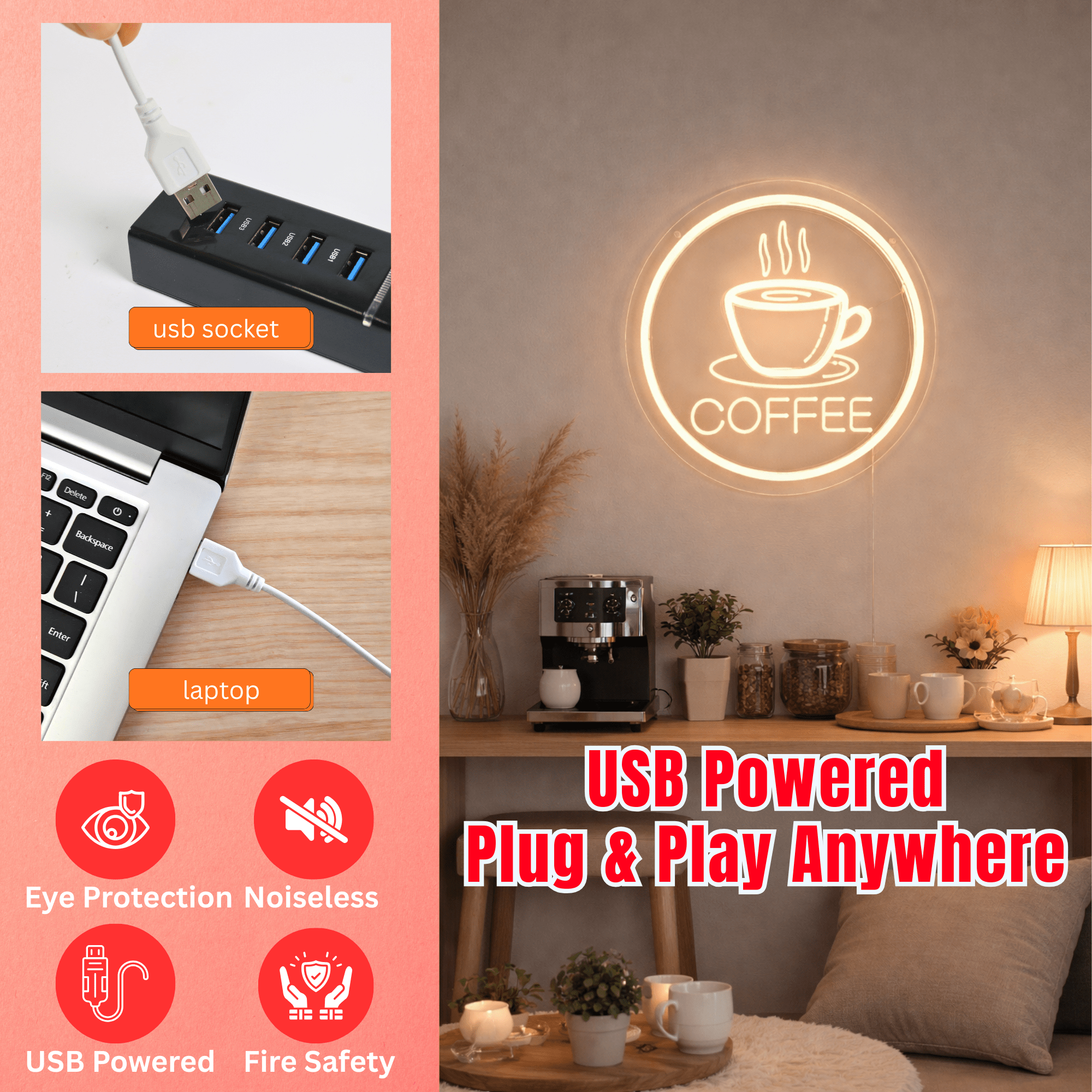 ShineNeon™ Coffee Cup Neon Art - Aesthetic Acrylic Wall Decor for Home Coffee Bar & Living Room - Shineneon