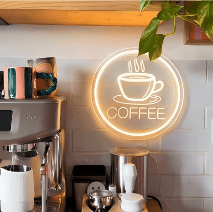 ShineNeon™ Coffee Cup Neon Art - Aesthetic Acrylic Wall Decor for Home Coffee Bar & Living Room - Shineneon