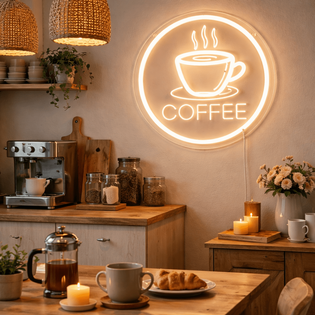 ShineNeon™ Coffee Cup Neon Art - Aesthetic Acrylic Wall Decor for Home Coffee Bar & Living Room - Shineneon