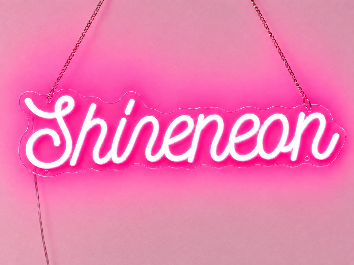 ShineNeon sign with a Pink glow