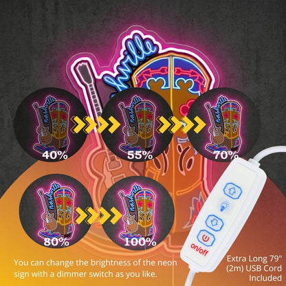 ShineNeon™ Cowboy Boot Guitar neon sign USB Power - Shineneon
