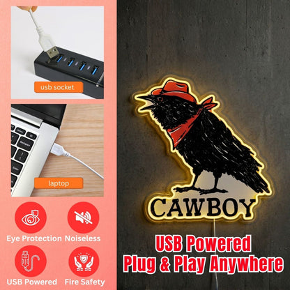 ShineNeon™ Cowboy Raven neon sign USB Power - Shineneon