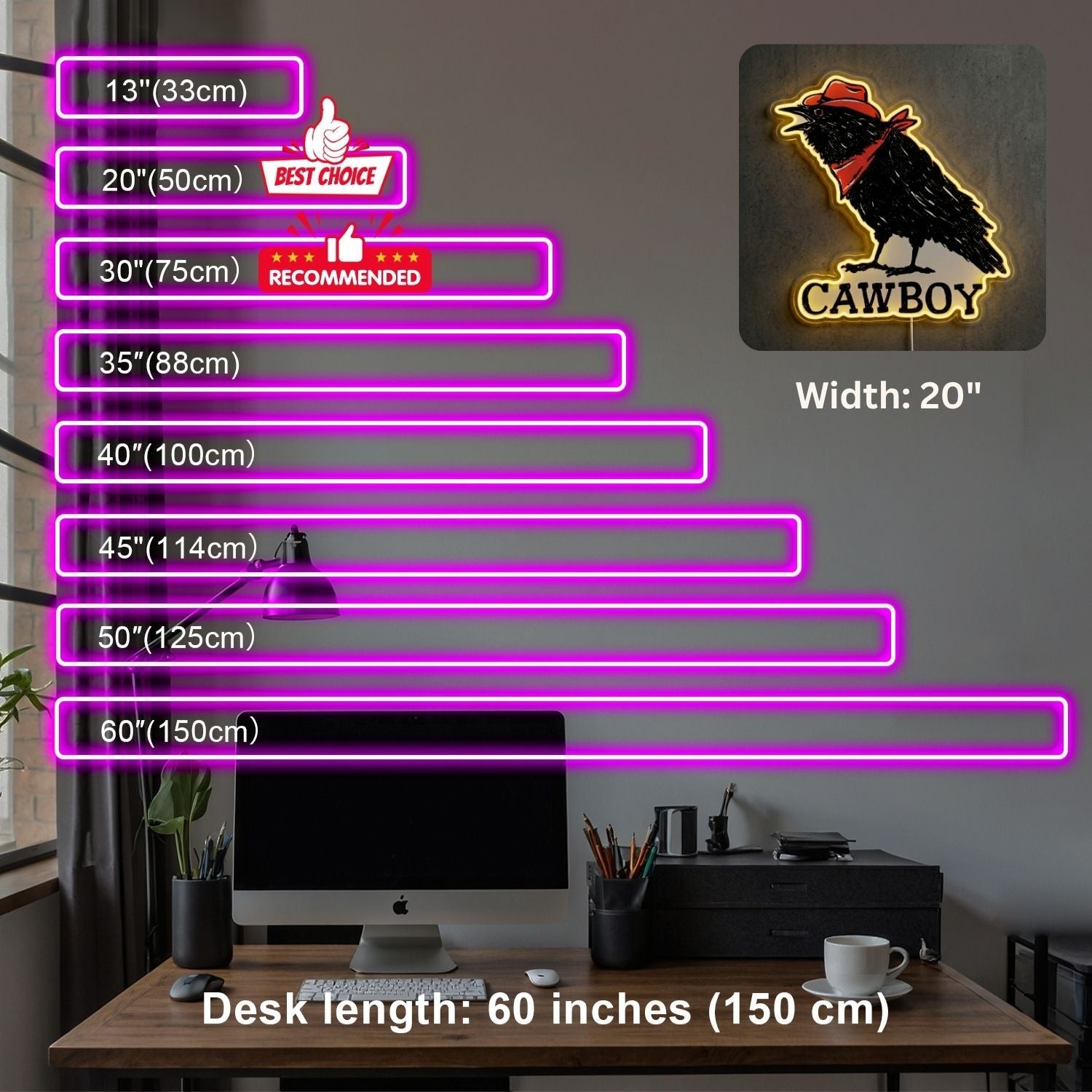 ShineNeon™ Cowboy Raven neon sign USB Power - Shineneon