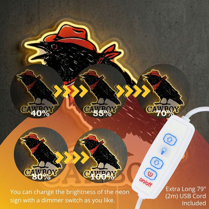 ShineNeon™ Cowboy Raven neon sign USB Power - Shineneon