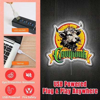 ShineNeon™ Cowpunk Eagle Skull neon sign USB Power - Shineneon