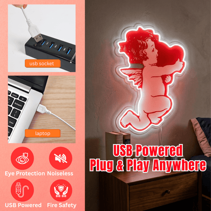 ShineNeon™ Cupid Love LED Neon Sign - Romantic Angel Wall Decor for Bedroom & Date Night - Shineneon