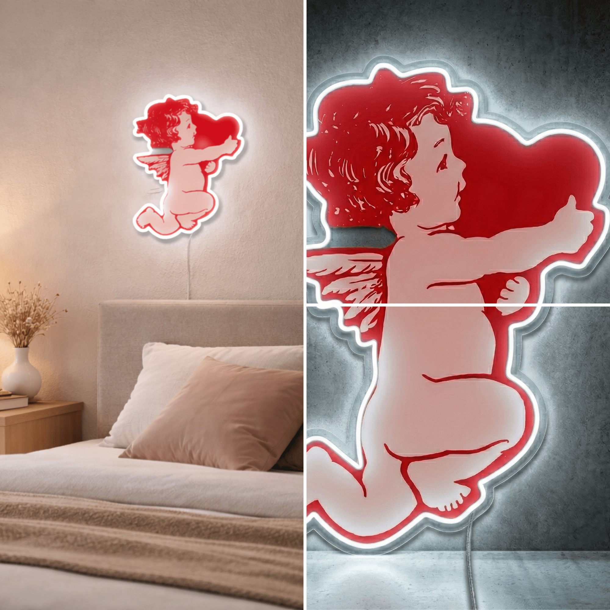 ShineNeon™ Cupid Love LED Neon Sign - Romantic Angel Wall Decor for Bedroom & Date Night - Shineneon