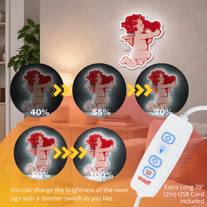 ShineNeon™ Cupid Love LED Neon Sign - Romantic Angel Wall Decor for Bedroom & Date Night - Shineneon