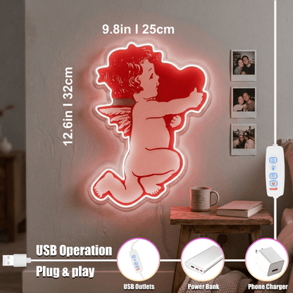 ShineNeon™ Cupid Love LED Neon Sign - Romantic Angel Wall Decor for Bedroom & Date Night - Shineneon