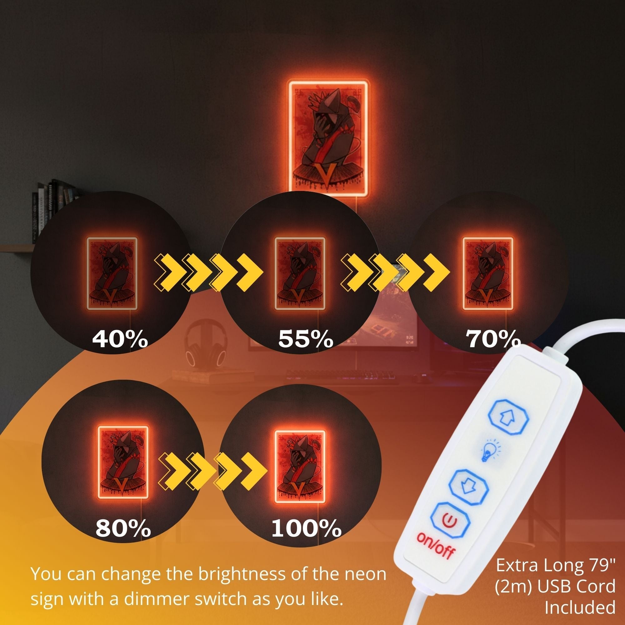 ShineNeon™ Cyber - V LED Neon Sign Gaming Room Wall Decor(USB Power) - Shineneon