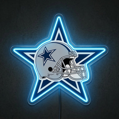 ShineNeon™ Dallas Football Helmet Neon Sign Lone Star State Sports Decor USB Power Neon Sign - Shineneon