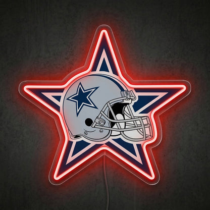 ShineNeon™ Dallas Football Helmet Neon Sign Lone Star State Sports Decor USB Power Neon Sign - Shineneon