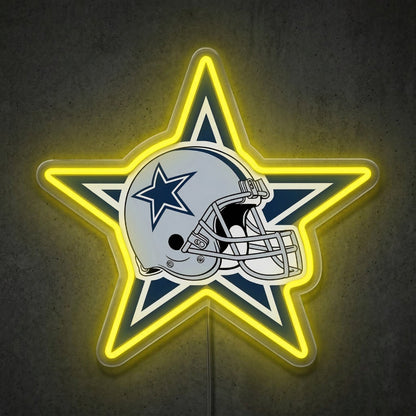 ShineNeon™ Dallas Football Helmet Neon Sign Lone Star State Sports Decor USB Power Neon Sign - Shineneon
