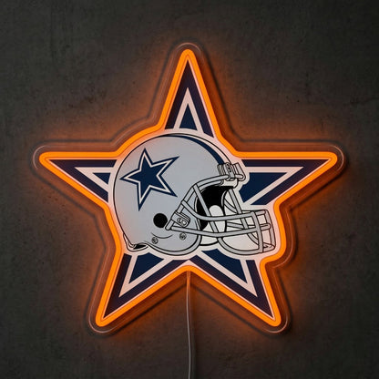 ShineNeon™ Dallas Football Helmet Neon Sign Lone Star State Sports Decor USB Power Neon Sign - Shineneon