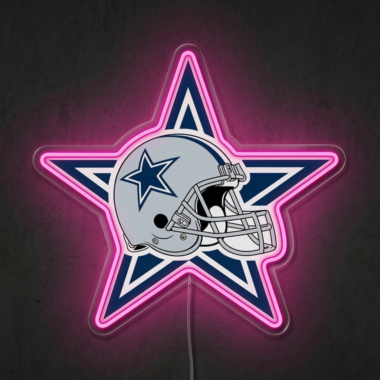 ShineNeon™ Dallas Football Helmet Neon Sign Lone Star State Sports Decor USB Power Neon Sign - Shineneon