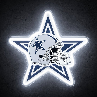ShineNeon™ Dallas Football Helmet Neon Sign Lone Star State Sports Decor USB Power Neon Sign - Shineneon