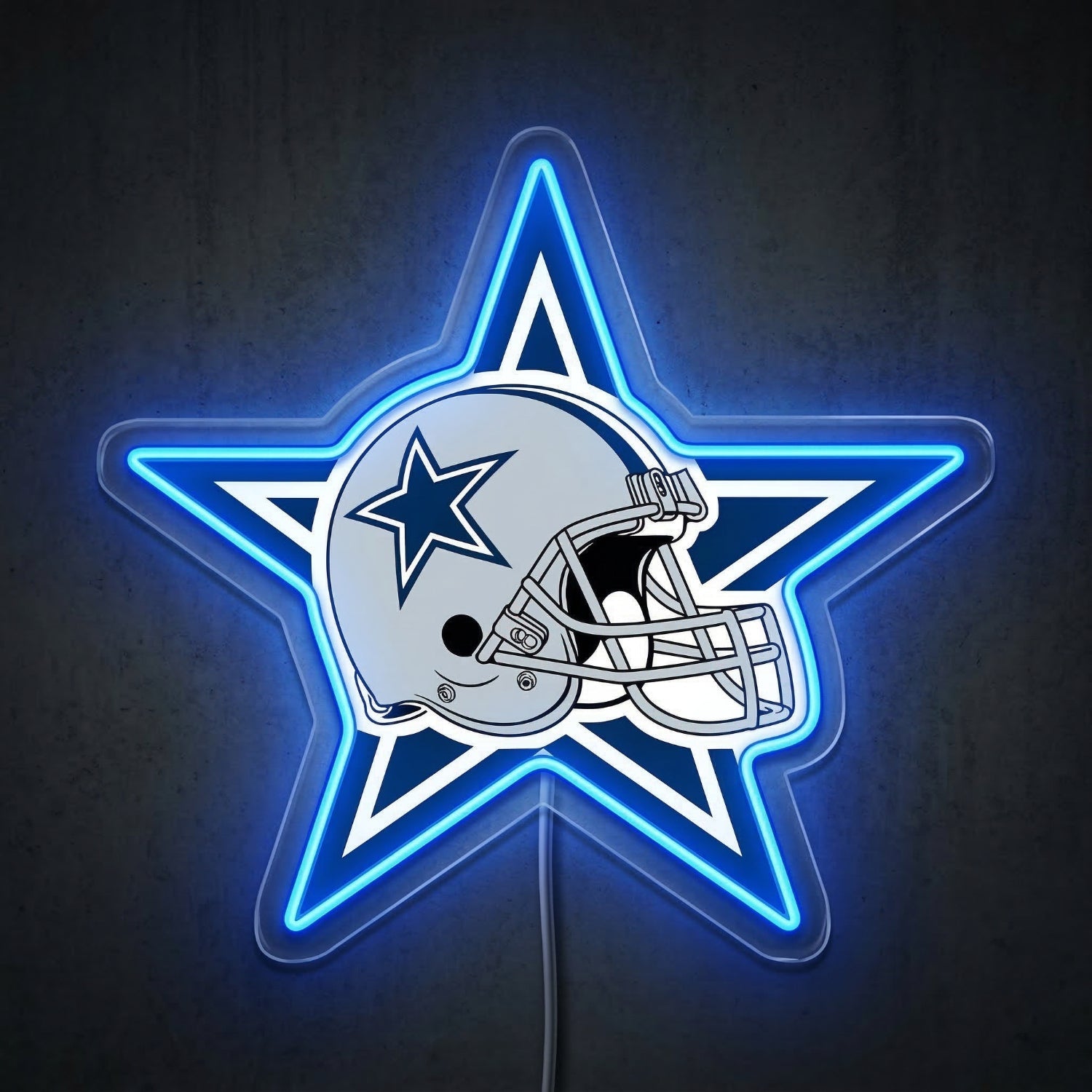 ShineNeon™ Dallas Football Helmet Neon Sign Lone Star State Sports Decor USB Power Neon Sign - Shineneon