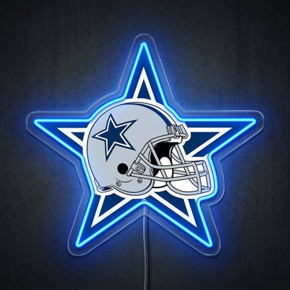 ShineNeon™ Dallas Football Helmet Neon Sign Lone Star State Sports Decor USB Power Neon Sign - Shineneon