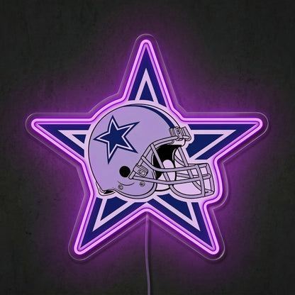 ShineNeon™ Dallas Football Helmet Neon Sign Lone Star State Sports Decor USB Power Neon Sign - Shineneon